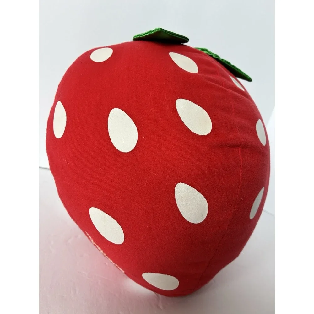 Sonoma Red Strawberry Shaped Throw Pillow Plush Maximalist Home Decor Satin Top